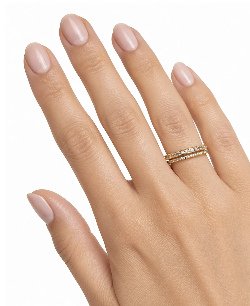 And Now This Cubic Zirconia Double Row Ring