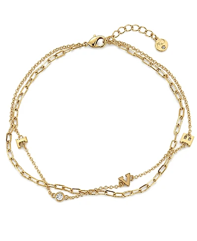 And Now This Love Double Chain Anklet in Gold Plate
