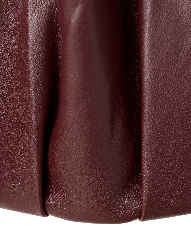 Mango Women's Faux Leather Funnel Neck Oversized Jacket