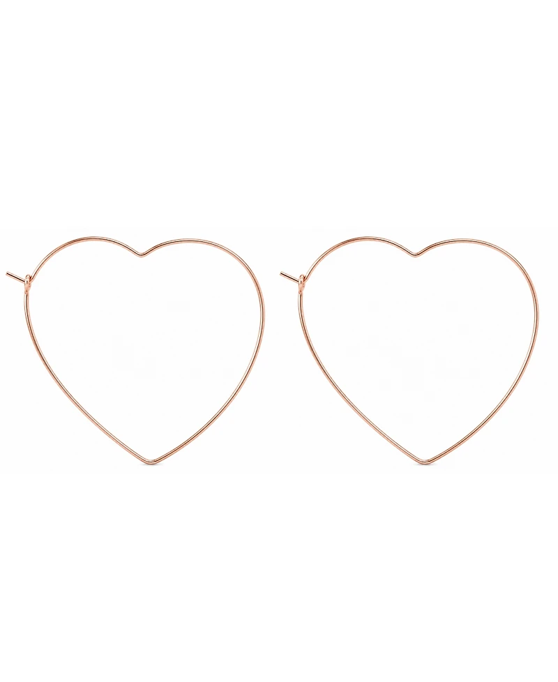 Essentials Heart Large Hoop Earrings in Rose Gold-Plate