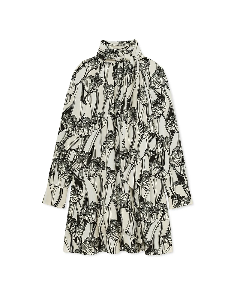 Reiss Women's Alwen Floral-Print High-Neck Swing Mini Dress