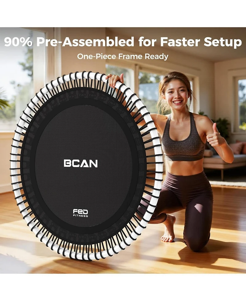 Bcan BT4 Soft Land Pro Adult Bungee Rebounder trampoline with Handle 40 Inch