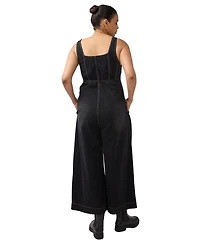 Ingrid + Isabel Women's Zip Front Drapey Denim Jumpsuit