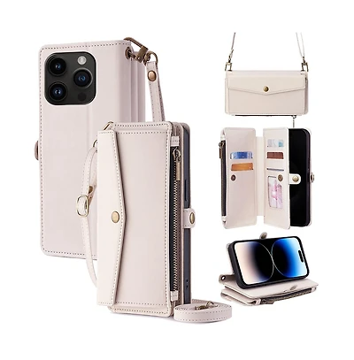 Artudatech Wallet Case for iPhone 12-17, Card Holder with 5 Card Slots & Straps