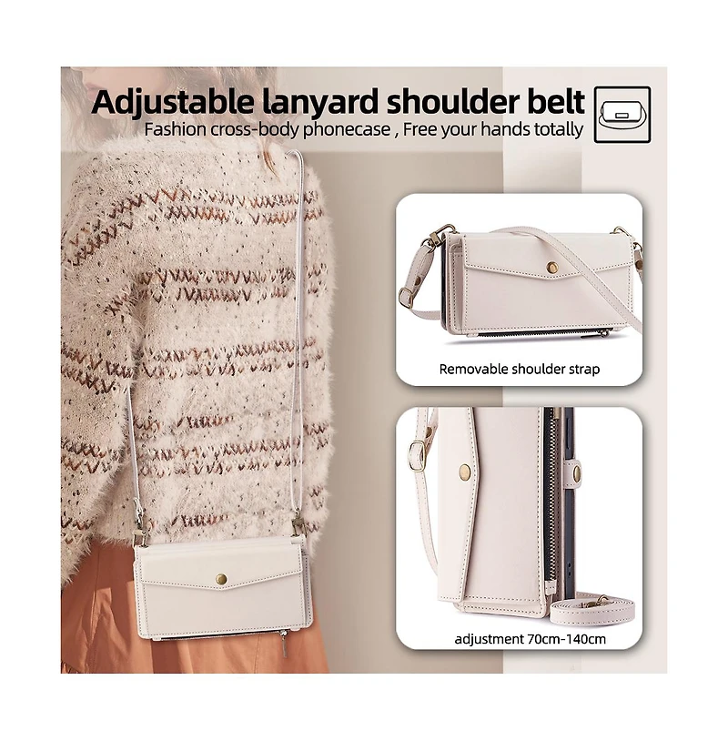 Artudatech iPhone 12-17 Card Holder Crossbody Wallet Case [Compatible with iPhone 12-17]