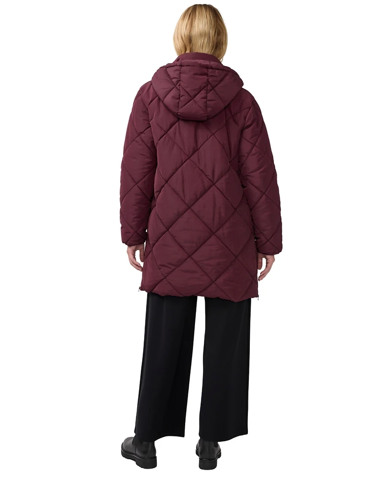 Ingrid + Isabel Maternity Grow-with-You Quilted Hooded Puffer Jacket