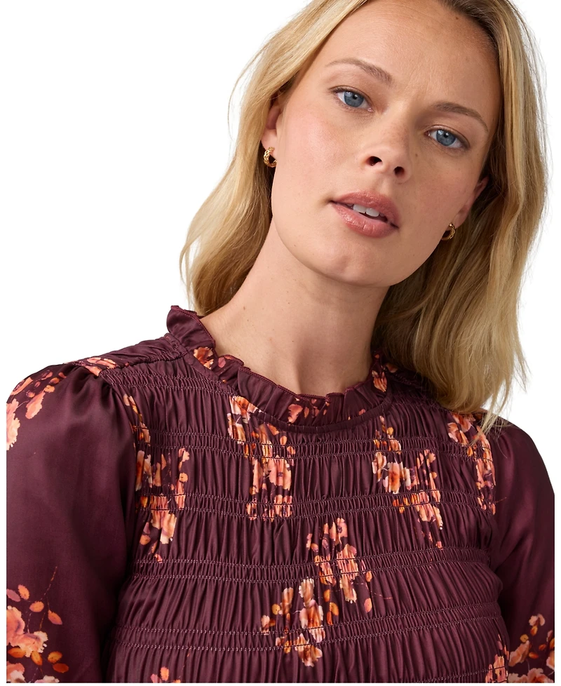 Ingrid + Isabel Women's Long Sleeve Smocked Floral Mini Dress