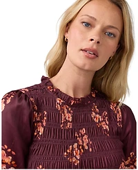 Ingrid + Isabel Women's Long Sleeve Smocked Floral Mini Dress
