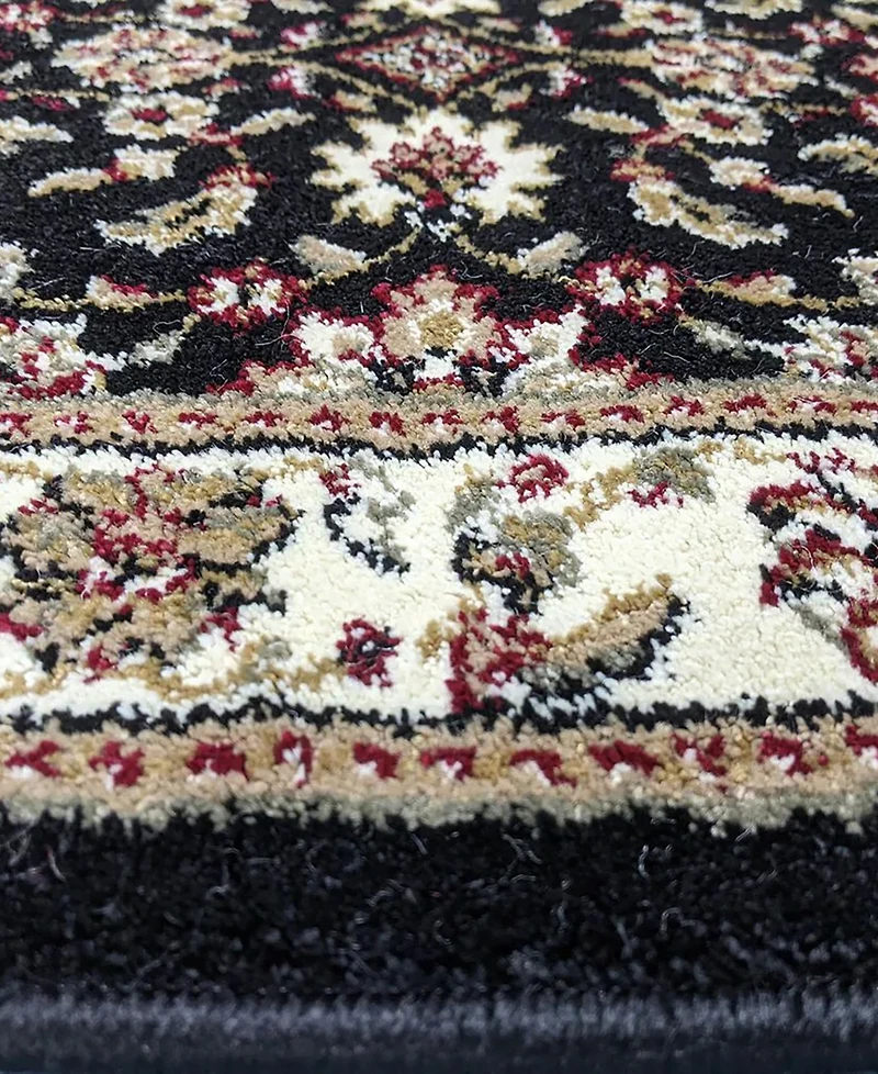 Closeout! Km Home 1592/1011/Black Pesaro Black 5'5" x 7'7" Area Rug