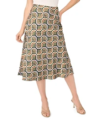CeCe Women's Bias Midi Geometric-Print Skirt