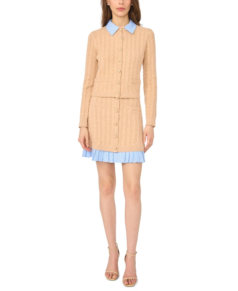CeCe Women's Cable-Knit A-Line Mini Skirt