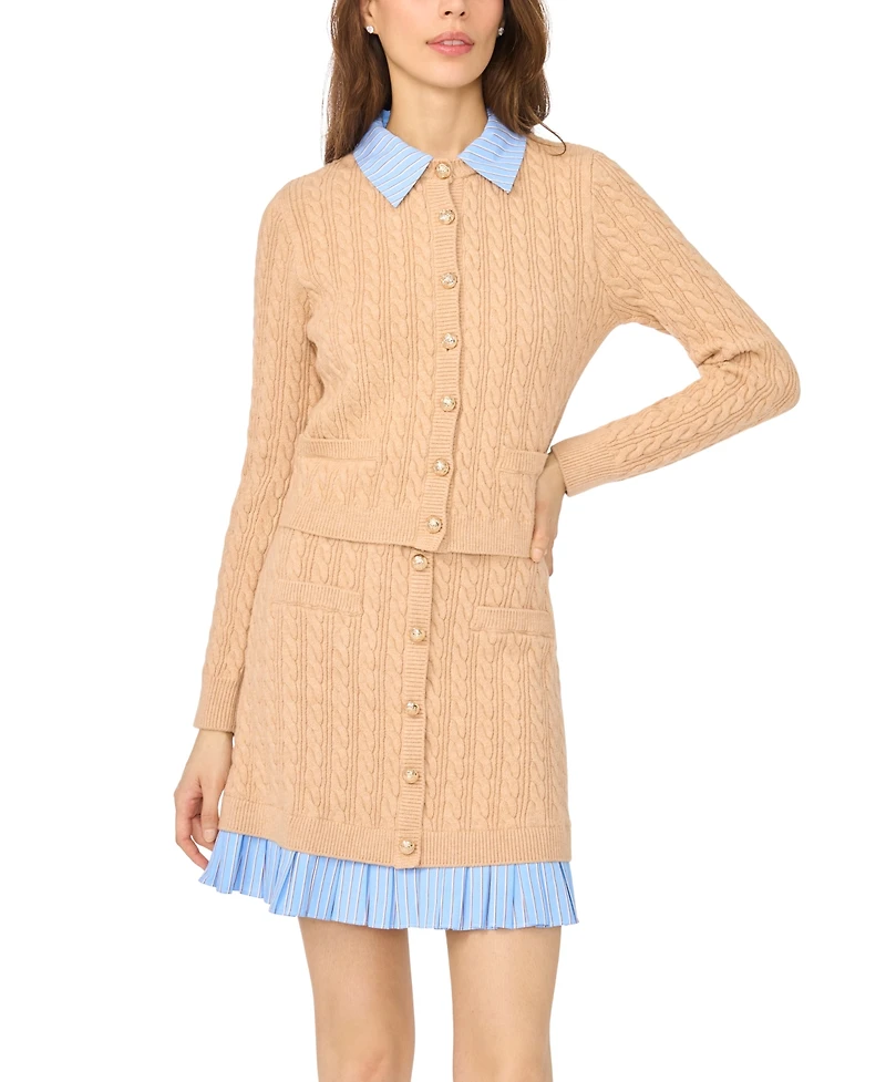 CeCe Women's Cable-Knit A-Line Mini Skirt