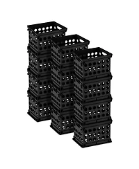 Sterilite Mini Crate Stackable Plastic Storage Bin Organizer w/ Handles, 12 Pack