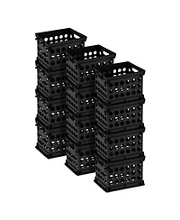 Sterilite Mini Crate Stackable Plastic Storage Bin Organizer W Handles 12 Pack