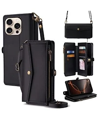 Artudatech Wallet Case For Iphone 12 17 Card Holder With Wrist Crossbody Straps