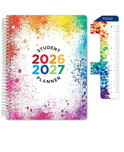Danrong Elementary Student Planner Dated Weekly Monthly Academic Block Format with Ruler Bookmark Stickers Study Resource Pages