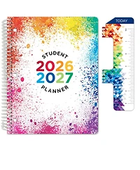 Danrong Elementary Student Planner Dated Weekly Monthly Academic Block Format with Ruler Bookmark Stickers Study Resource Pages
