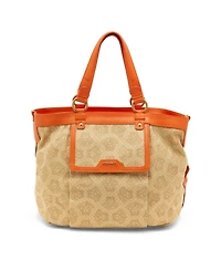 Pre-Owned Versace Women's Medusa Monogram Canvas and Leather Tote Bag