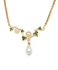 Fable England Ivy and Pearl Necklace in Gold