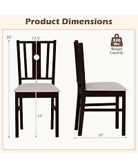 Gouun Slatted-Back Dining Chairs with a Wide Seat