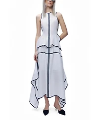 Nocturne Women's Linen High-Waisted Asymmetric Hem Skirt