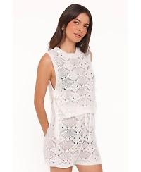 Petal and Pup Women's Ysabel Sleeveless Pointelle-Knit Top Shorts, 2-Piece Set