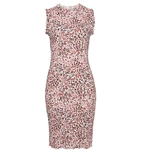 Lascana Women's Floral-Print High-Neck Crepe Dress