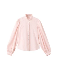 Mango Women's Embroidered Puff-Sleeve Blouse