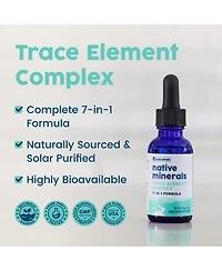 NativePath Native Minerals 7 in 1 Ionic Liquid Trace Element Complex with Magnesium Potassium Sodium Chloride 1 Fluid Ounce 30 Servings