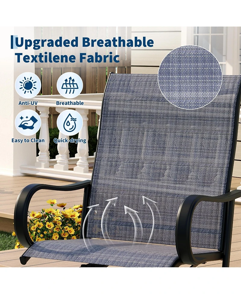 homfan 8-Pack 40" H Patio Swivel Chairs, Outdoor Rotating Lounge Chairs with 360-Degree Swivel for Garden Deck Balcony