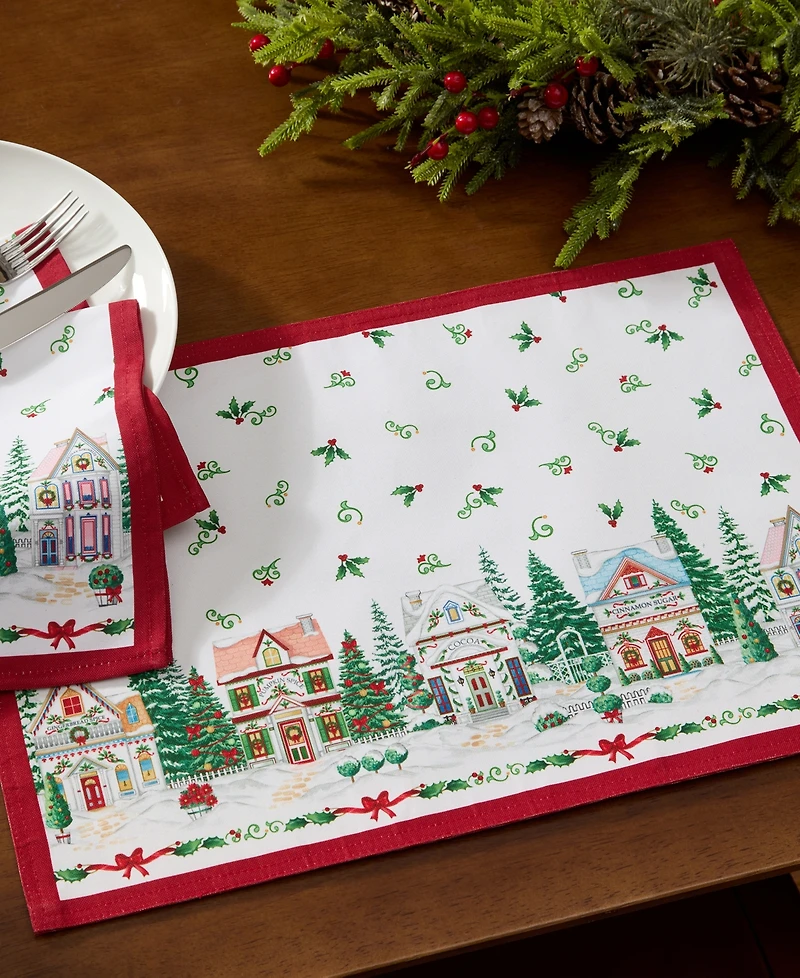 Lenox Spice Village Christmas Napkins, Set of 4