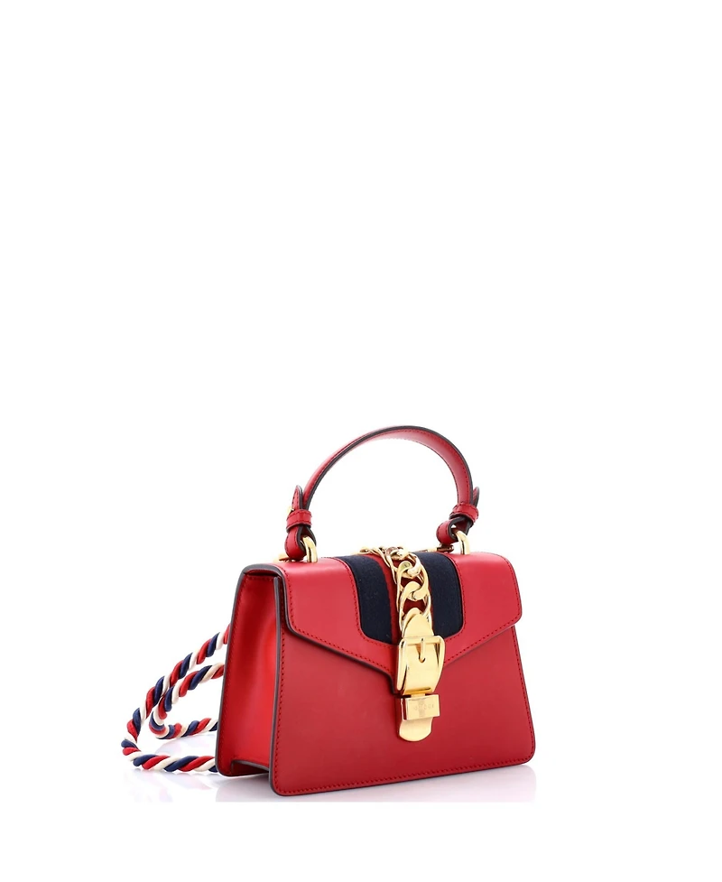 Pre-Owned Gucci Mini Sylvie Top Handle Bag Leather