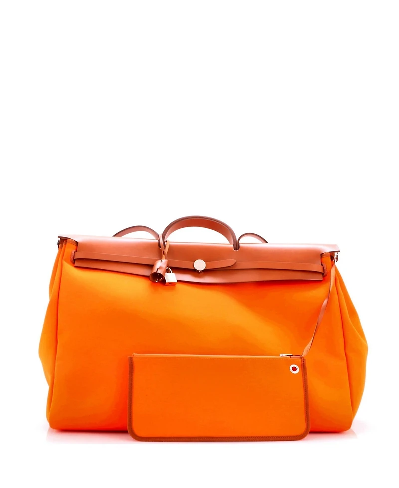 Pre-Owned Hermes Herbag Cabine Toile and Leather