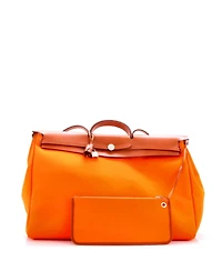 Pre-Owned Hermes Herbag Cabine Toile and Leather