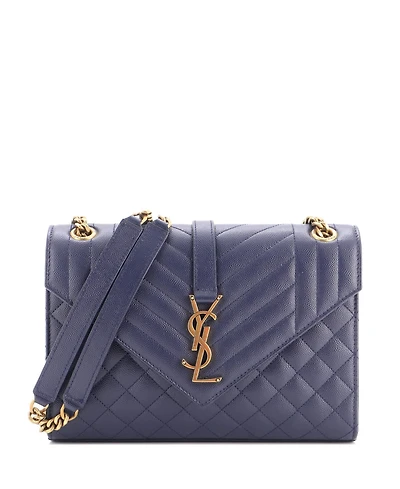 Pre-Owned Saint Laurent Medium Classic Monogram Envelope Satchel Mixed Matelasse Leather