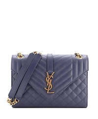 Pre-Owned Saint Laurent Medium Classic Monogram Envelope Satchel Mixed Matelasse Leather