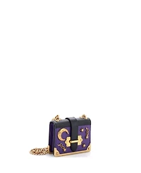 Pre-Owned Prada Micro Cahier Crossbody Bag Embellished Leather