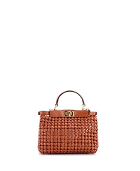 Pre-Owned Fendi Mini Peekaboo Bag Braided Leather