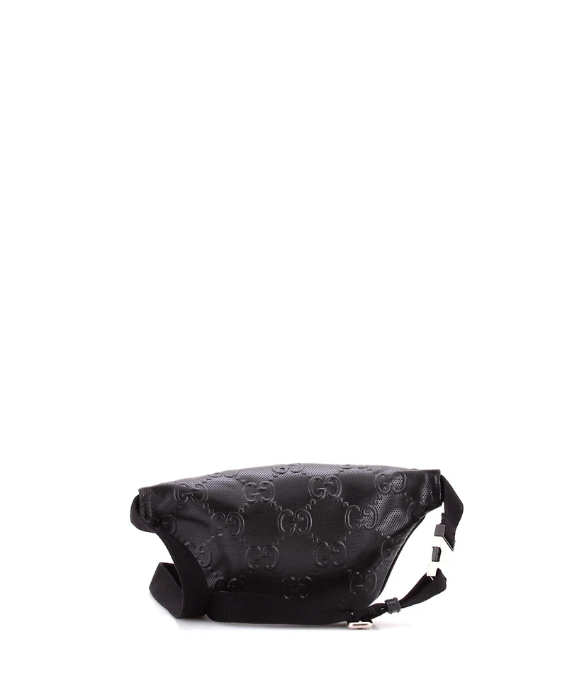 Pre-Owned Gucci Small Gg Embossed Perforated-Leather Adjustable-Strap Belt Bag