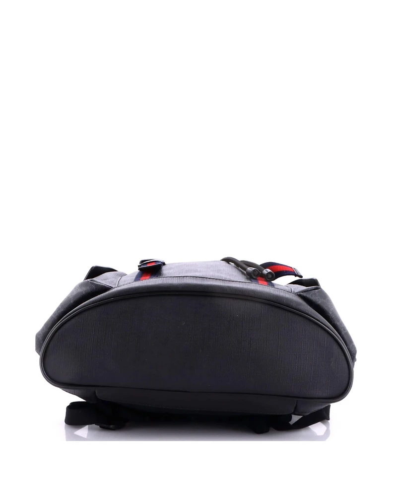 Pre-Owned Gucci Large Double Pocket Buckle Backpack Gg Coated Canvas