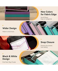 Danrong Expanding File Folders Document Organizer Snap Closure Label Pocket Large Capacity For School Office Home