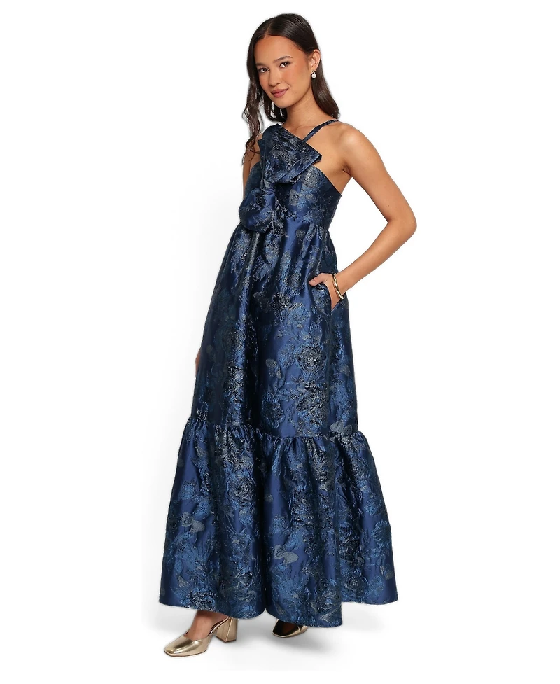 Petal and Pup Women's Betina One-Shoulder Bow-Front Maxi Dress