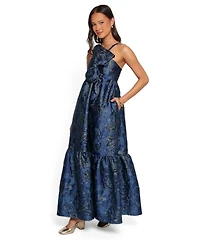 Petal and Pup Women's Betina One-Shoulder Bow-Front Maxi Dress