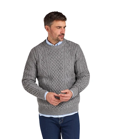 Raging Bull Men's Chunky Cable-Knit Relaxed-Fit Crewneck Sweater
