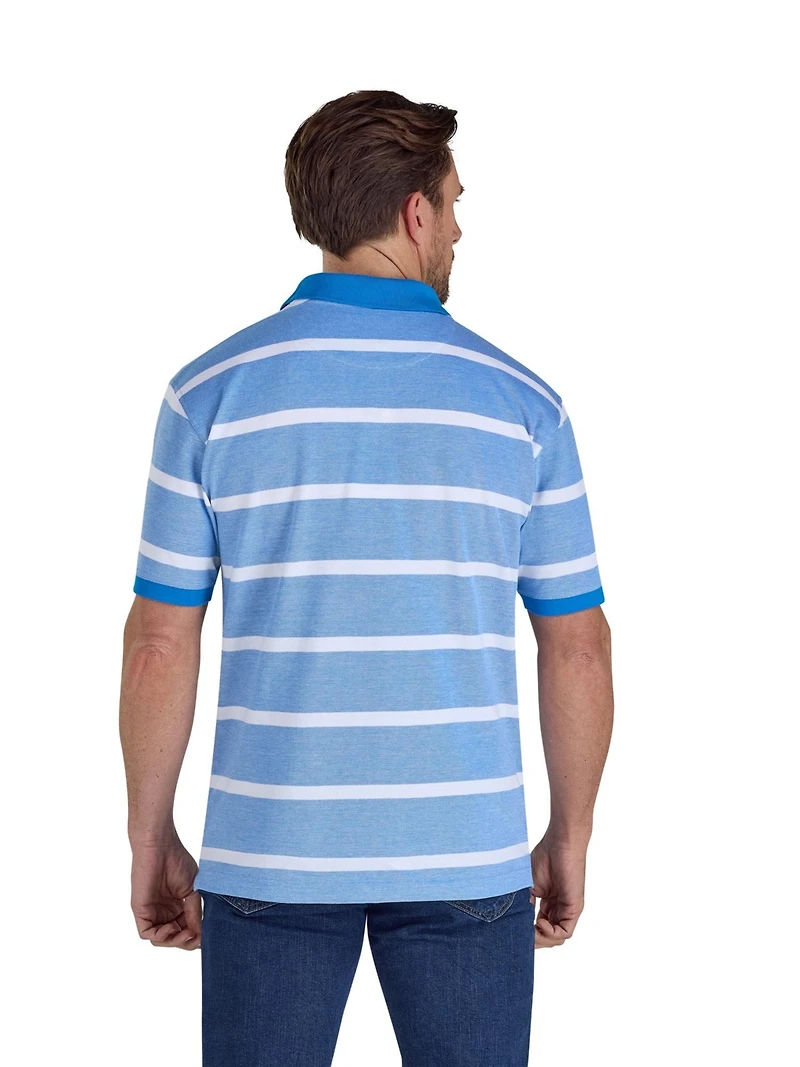 Raging Bull Men's Birdseye Stripe Polo Shirt