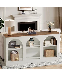Tribesigns 3-Tier Console Table, 63" Long Arched Entryway Table