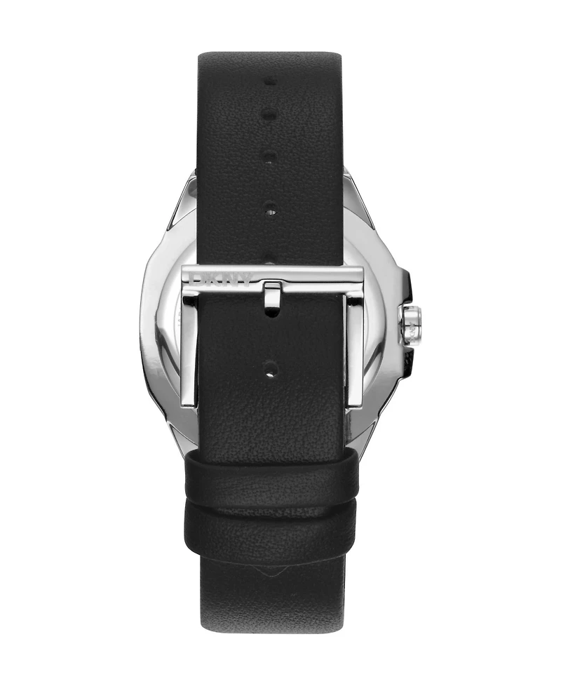 Dkny Women's Quartz Evening Water-Resistant Black Leather Watch, 36mm