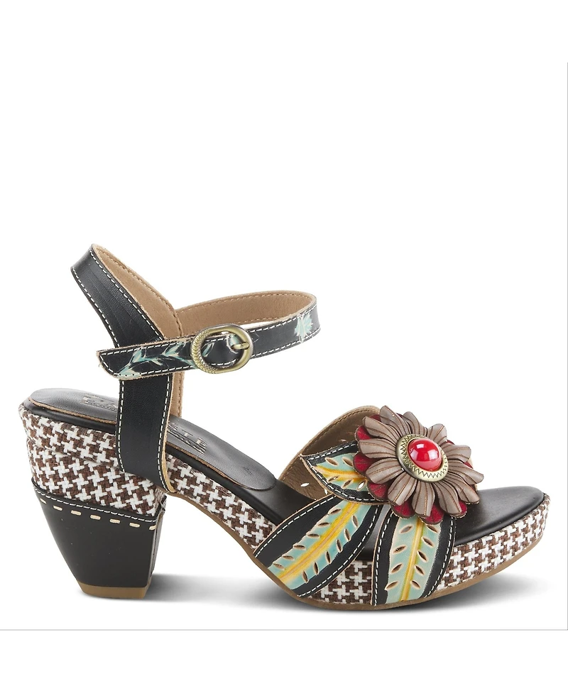 L'Artiste Women's Astar Quarter Strap Sandal with Painted Vamp