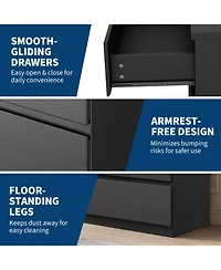 homfan 9 Drawer Dresser for Bedroom, Chest of Drawers, Storage with Deep Drawers Living Room, Hallway, Entryway, Bedroom