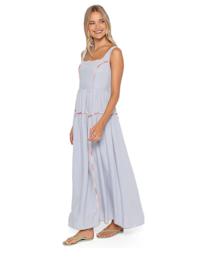 Petal and Pup Women's Kyla A-Line Sleeveless Contrast Print Trim Maxi Dress